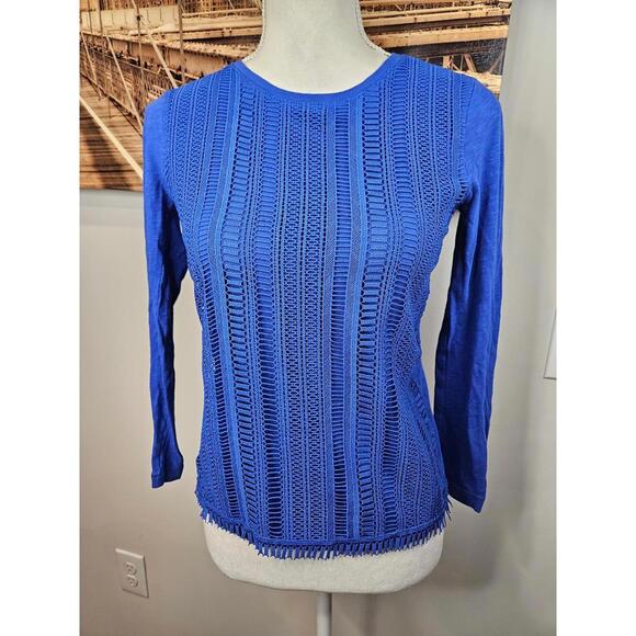 J.Crew Long Sleeve Blue Top - Trendy Design - Picture 1 of 5